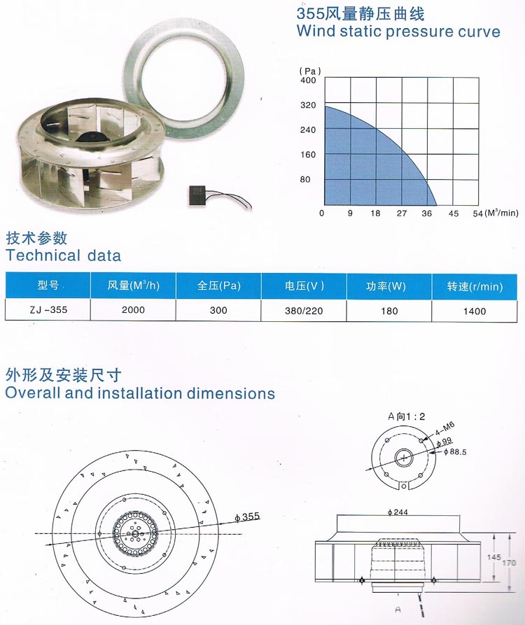 FFU專用355外轉(zhuǎn)子離心風(fēng)機(jī)